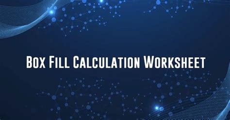 fill rate for junction box|box fill calculation worksheet.